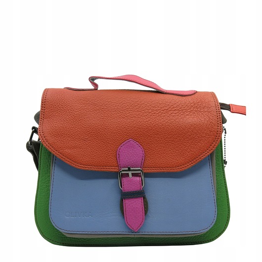 torby na ramię Torebka do ręki na ramię skórzana damska oryginalna kolorowa OLIVKA