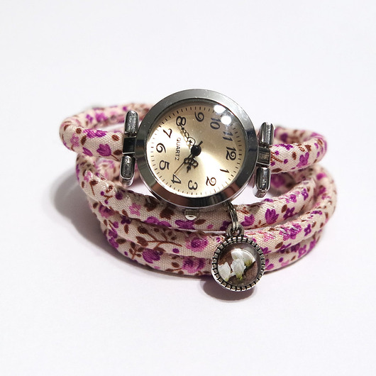 zegarki damskie Zegarek - Magnolia - fioletowe kwiaty