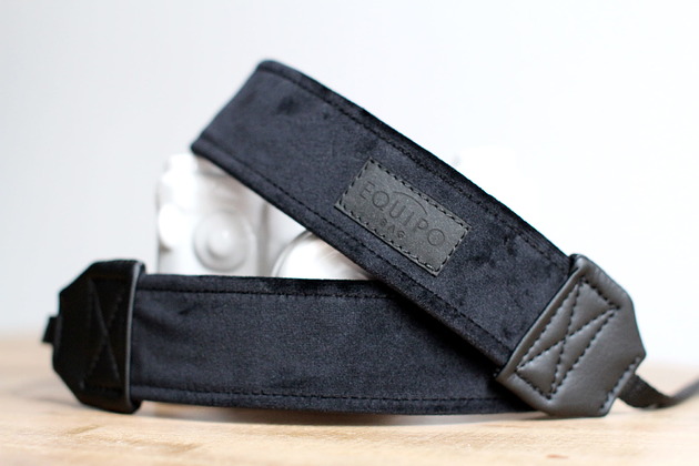paski męskie Pasek do aparatu Camera Strap Czarny welur