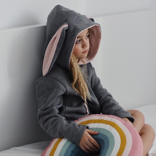 bluza bez kaptura damska Bluza z uszami na zamek BIG