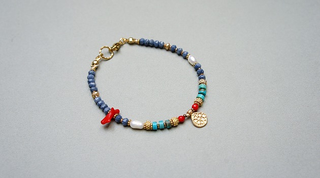 bransoletki z kamieni naturalnych Sea collection /koral blue/ 24.04.25/ bransoletka