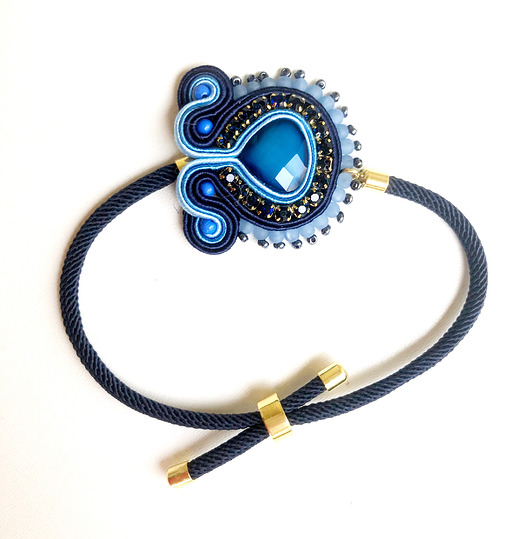 bransoletki soutache Elegancka sutaszowa bransoletka BLUE