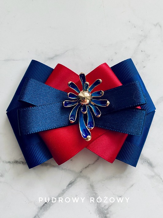 broszki Brosza z nowoczesnym granatowym Kwiatem  Nowość