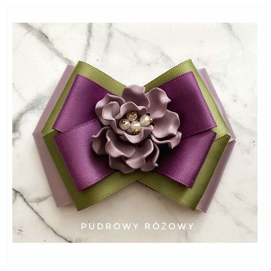 broszki Fioletowo - khaki Brosza z kwiatem 3d NEW