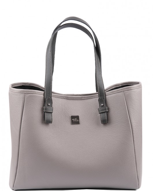 Torebka skórzana shopper me8 - szara torebki meBAGS
