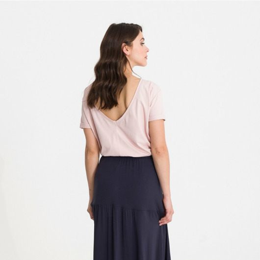 Bluzka V-NECK pudrowy róż studio eReR