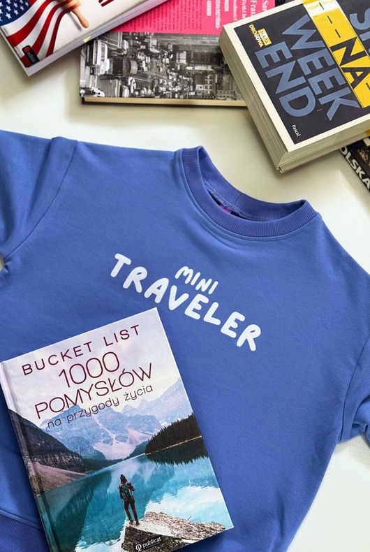 bluzy dla dziewczynki Bluza dziecięca MINI TRAVELER - lawendowa