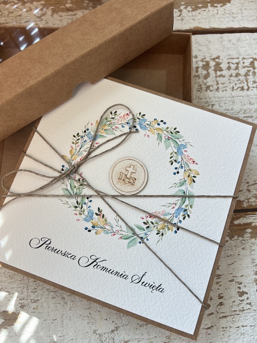 kartki na komunię Kartka na komunię ręcznie robiona - Pamiątka Komunii