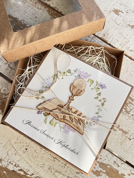 kartki scrapbooking Kartka z okazji rocznicy święceń kapłańskich - ręcznie robiona
