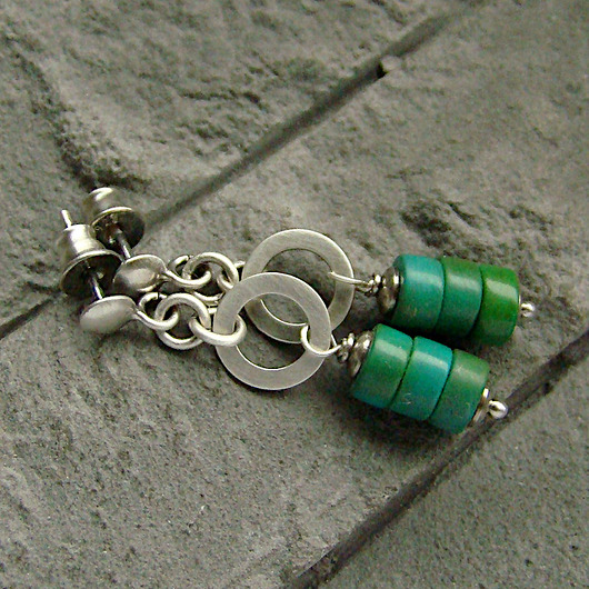 kolczyki z kamieniami Kolczyki Turkus minimalistycznie