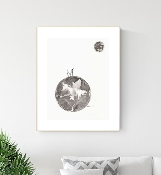 grafika 30X40 cm wykonana ręcznie MiniMalArt