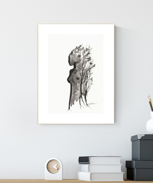 grafika 21X30 cm wykonana ręcznie MiniMalArt