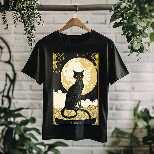 t-shirty męskie Koszulka - Kocia karta Tarota - Księżyc, The Moon #12