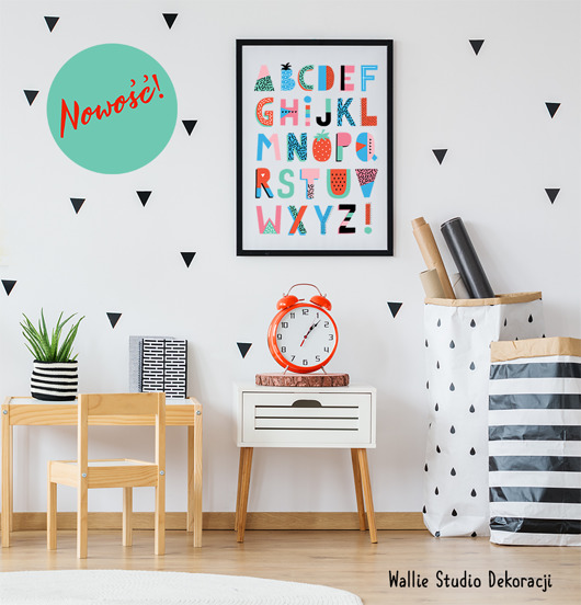OWOCOWY ALFABET, plakat, obrazek Wallie Studio Dekoracji