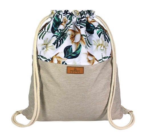 Plecak MONSTERA NA BEŻOWYM SPODZIE MAREMI Design