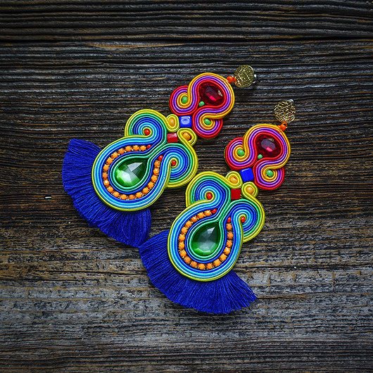 kolczyki soutache Waikiki- etniczne kolczyki soutache
