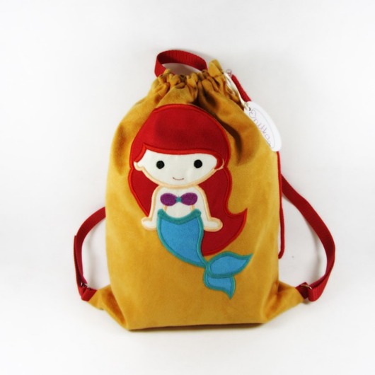 torebki, worki i plecaki dziecięce Plecak z Syrenką, plecak z Arielką, prezent dla dziewczynki