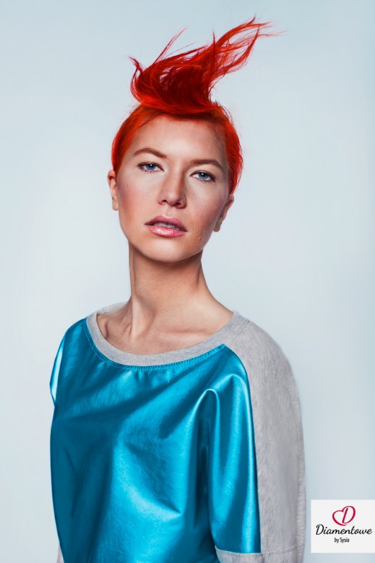 Bluza skóra metaliczna turkus M L XLszary Benni