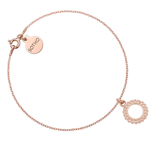 bransoletki złote Bransoletka z rozetką z różowego złota