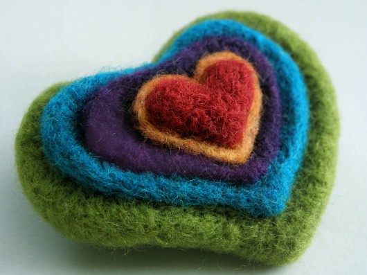 Rainbow heart zielony promyk
