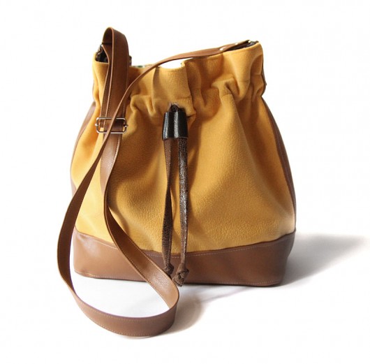 torebka midi h30- sunny yellow&camel&flowers -   elfagado