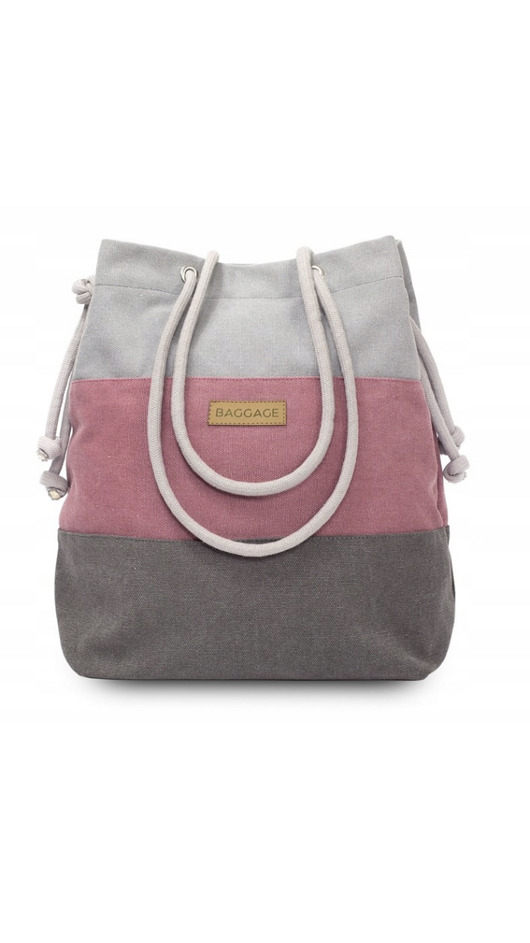 torba w paski malinowe baggage