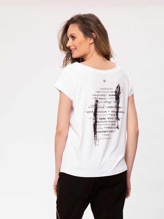 T-shirt z nadrukiem Film Look 830 biały Look made with Love