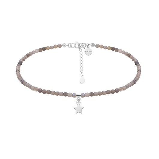 Choker z fasetowanego labradorytu z gwiazdką SOTHO