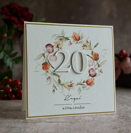 kartki scrapbooking Personalizowana kartka na 20 urodziny, BH 65
