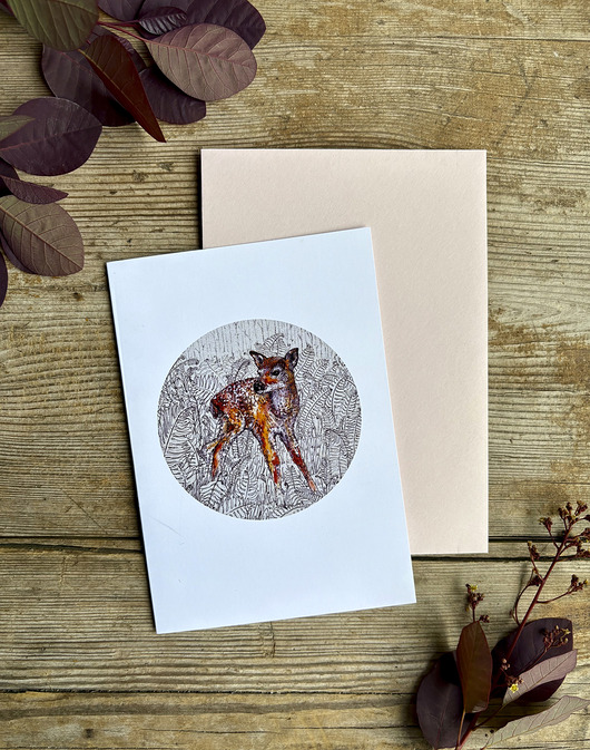 kartki okolicznościowe - wydruki Jelonek- Kartka- Grafika- Ilustracja- Zwierzaki
