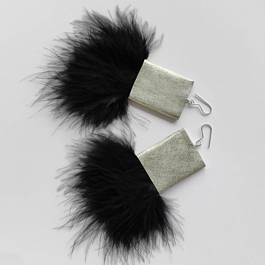 kolczyki z piórami PIÓRKO kolczyki