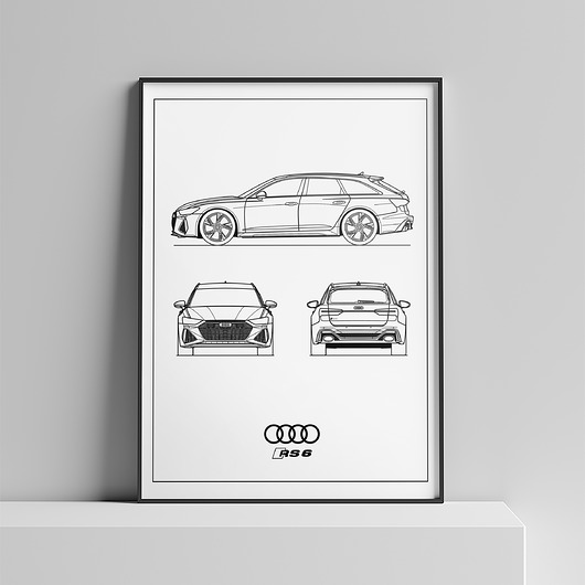 plakaty Plakat Legendy Motoryzacji - Audi RS6