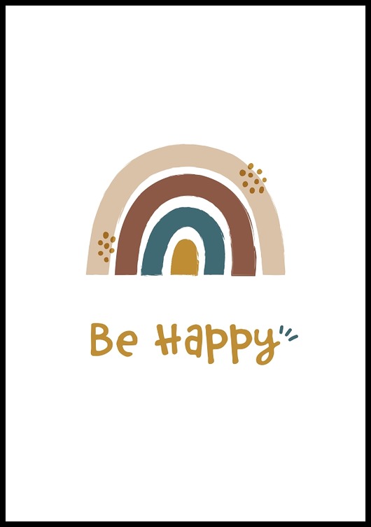 plakaty Plakat "Be happy tęcza"