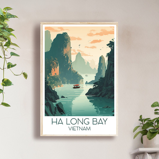 plakaty Wietnam - Zatoka Ha Long - Plakat, pamiątka dla podróżnika