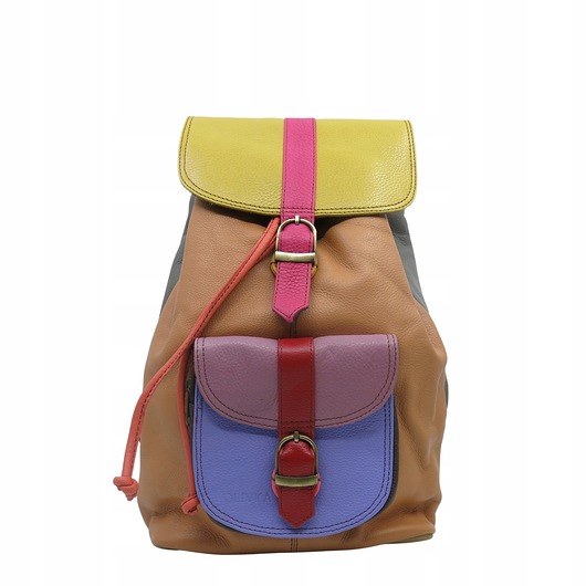plecaki Plecak damski kolorowy skórzany regulowane szelki pojemny OLIVKA
