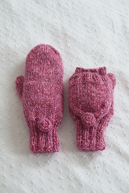 rękawiczki damskie Rękawiczki Flap z klapką różowe