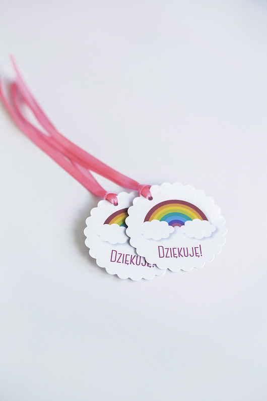 akcesoria dziecięce - różne Etykietki personalizowane TĘCZA