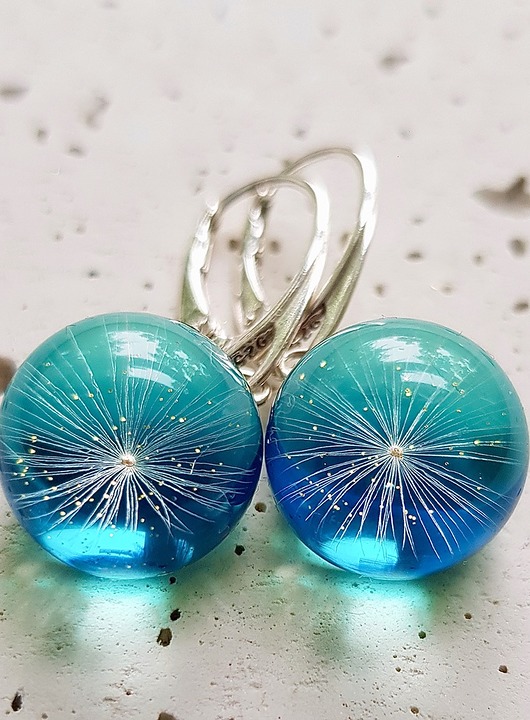 Kolczyki srebrne z nasionami dmuchawca Grol Jewellery