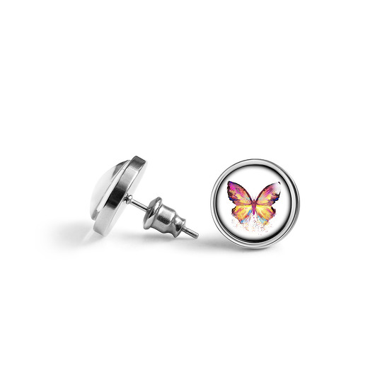 Kolczyki sztyfty - Motyl - mini, stal yenoo