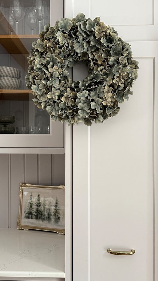 wianki SZTUCZNY Wianek HORTENSJA na drzwi - ok.44cm