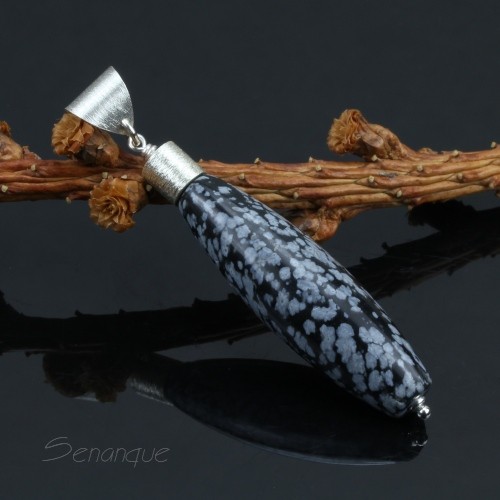 Obsydian - srebrny wisior Senanque