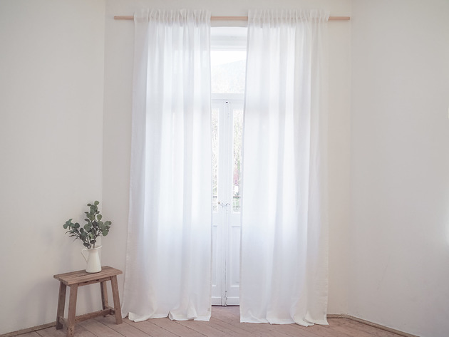 Zasłona z TAŚMĄ PURE WHITE so linen!