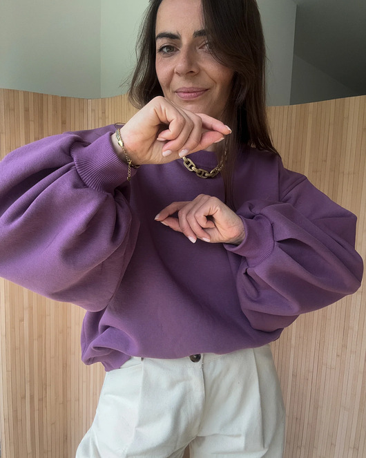 bluza bez kaptura damska Bluza Enjoyable plum