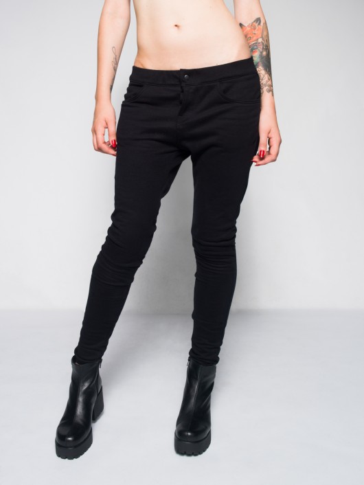 Female black skinny sweatpants Keyce