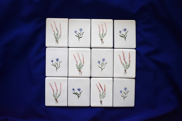 kafle i panele Kafle ręcznie malowane- kwiaty