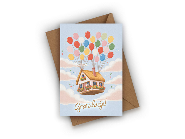 kartki okolicznościowe - wydruki Kartka na parapetówkę- Gratulacje!