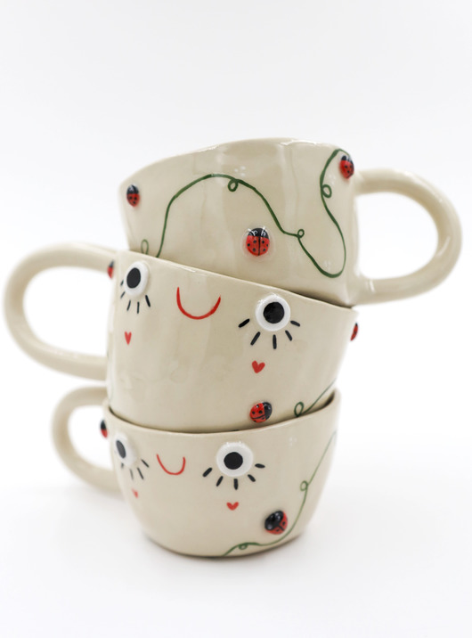 kubki Ceramiczny kubek w biedronki