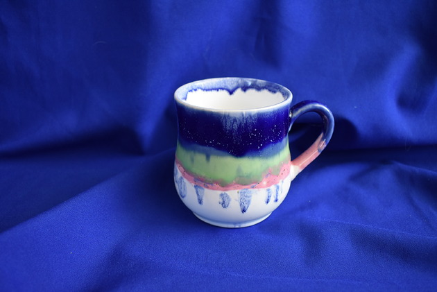 kubki Kubek ceramiczny tricolor średni róż