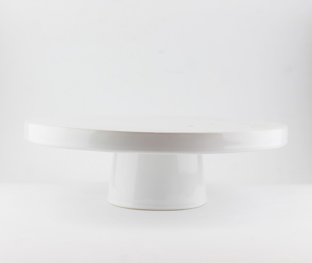 patery i talerze Biała patera na ciasto nakrapiana kobaltowym