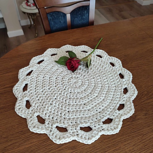 podkładki do kuchni Podkładka szydełkowa ze sznurka 50cm